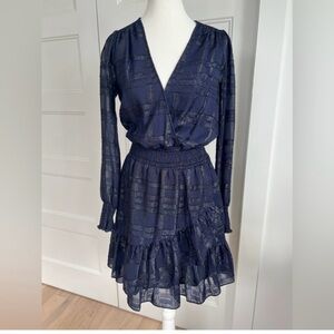 Navy glitter thread dress